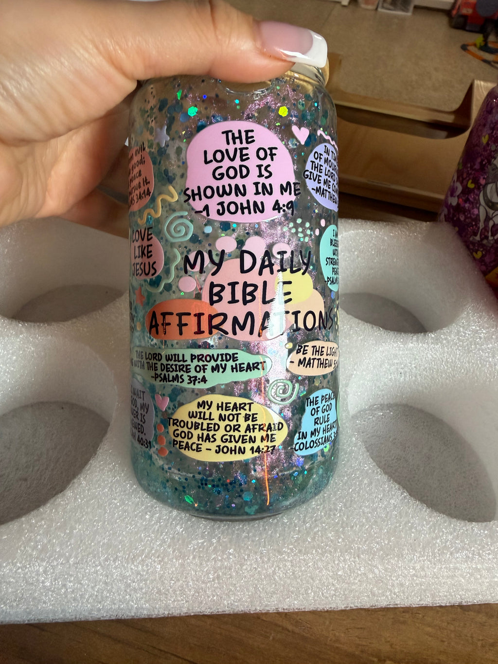Bible verses (glass cup)