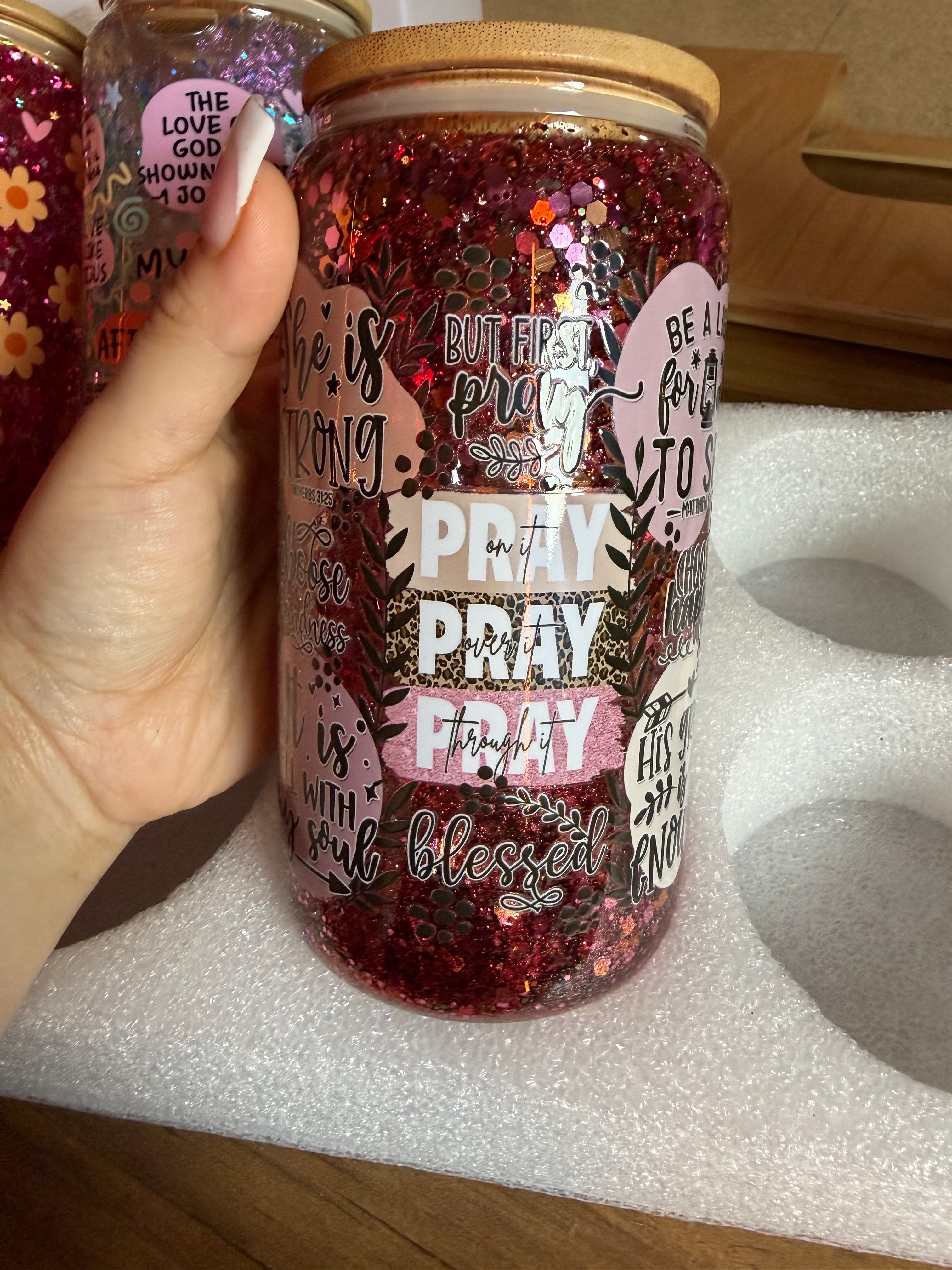 Pray (glass cup)