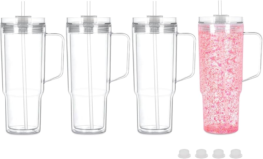40oz plastic snow globe  tumbler