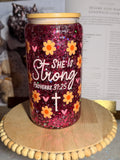 She is strong (glass cup)