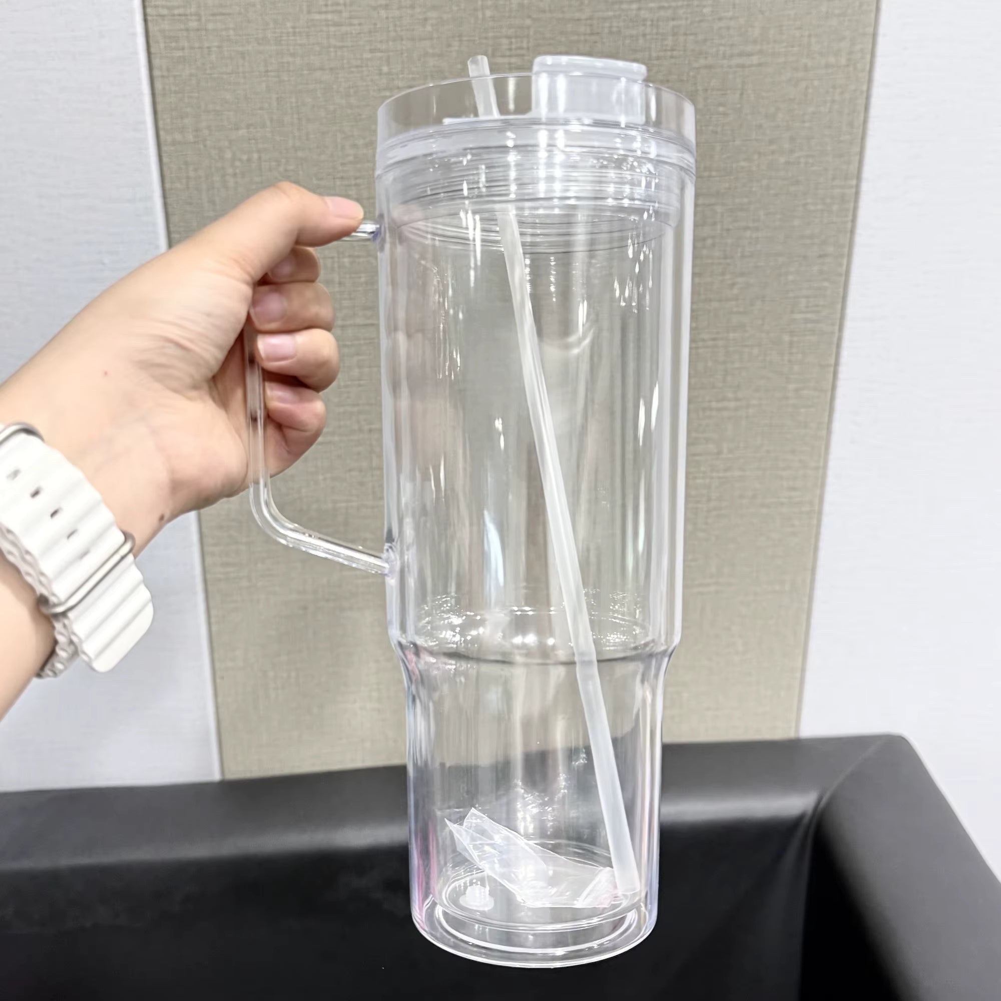 40oz plastic snow globe  tumbler